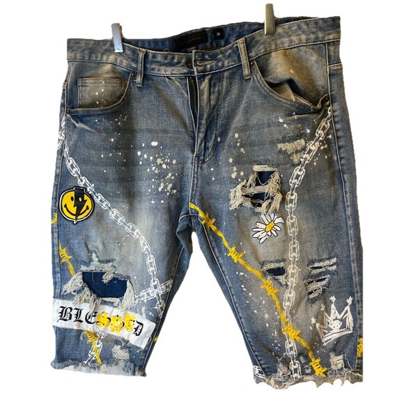 Other - Men's Decibel Custom Distressed Jean Shorts - Size 36